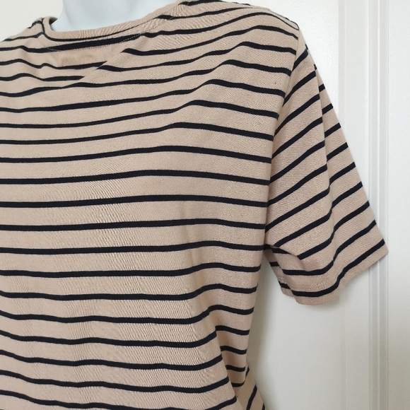 PLUS Carroll Reed navy beige top t-shirt 1X - Picture 8 of 8